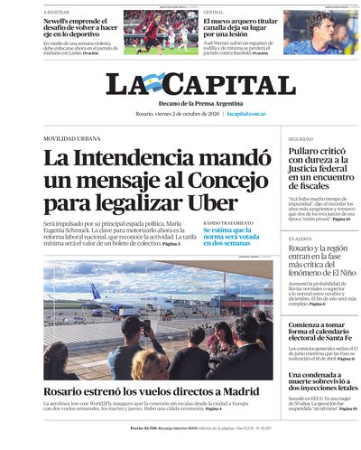 Portada de DIARIO — 2 Oct. 2026