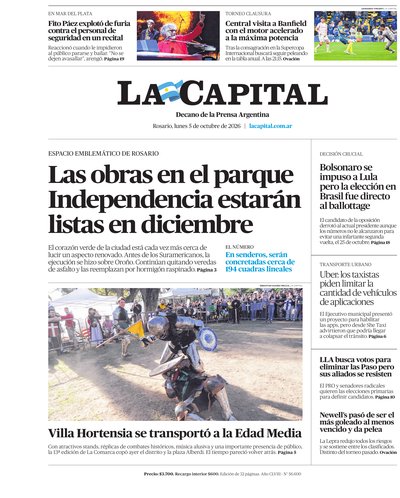 Portada de DIARIO — 5 Oct. 2026