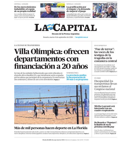 Portada de DIARIO — 8 Set. 2026