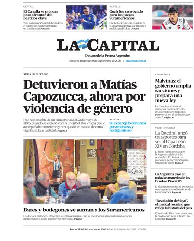 Portada de DIARIO — 9 Set. 2026