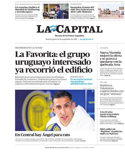 Portada de DIARIO — 10 Set. 2026