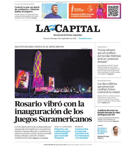 Portada de DIARIO — 13 Set. 2026