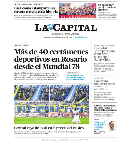 Portada de DIARIO — 30 Ago. 2026