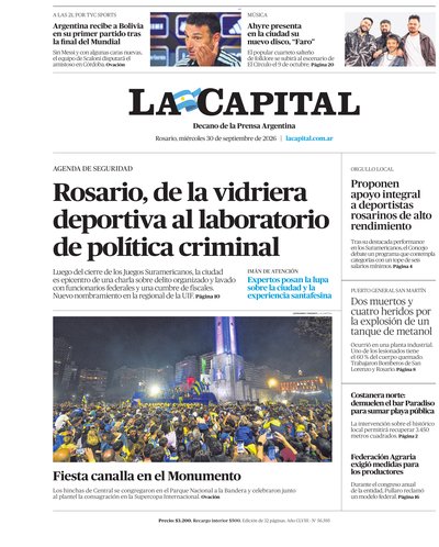 Portada de DIARIO — 30 Set. 2026