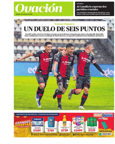 Portada de OVACIÓN — 3 Oct. 2026