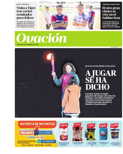 Portada de OVACIÓN — 13 Set. 2026